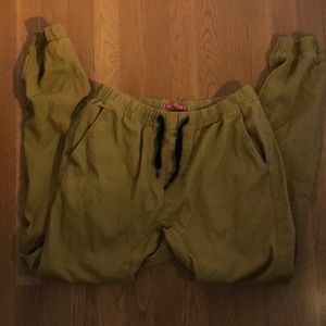 Dark tan chino joggers